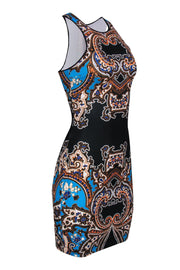 Current Boutique-Clover Canyon - Blue & Orange Paisley Print Sheath Dress Sz XS