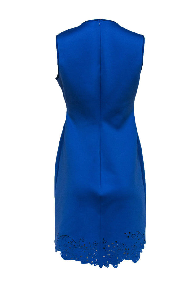 Current Boutique-Clover Canyon - Blue Scuba Knit Sheath Dress w/ Laser Cutouts Sz L