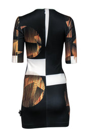 Current Boutique-Clover Canyon - Orange & Black Printed Sheath Dress Sz S