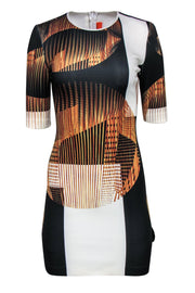Current Boutique-Clover Canyon - Orange & Black Printed Sheath Dress Sz S