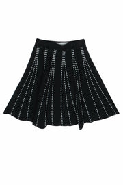 black knit flare skirt