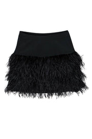 Current Boutique-Club Monaco - Black Ostrich Feather Miniskirt 0
