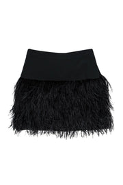 Current Boutique-Club Monaco - Black Ostrich Feather Miniskirt 0