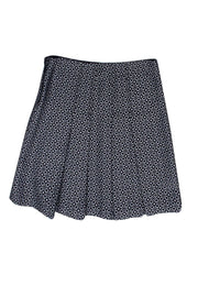 Current Boutique-Club Monaco - Black & Silver Geometric Brocade Pleated Skirt Sz 0