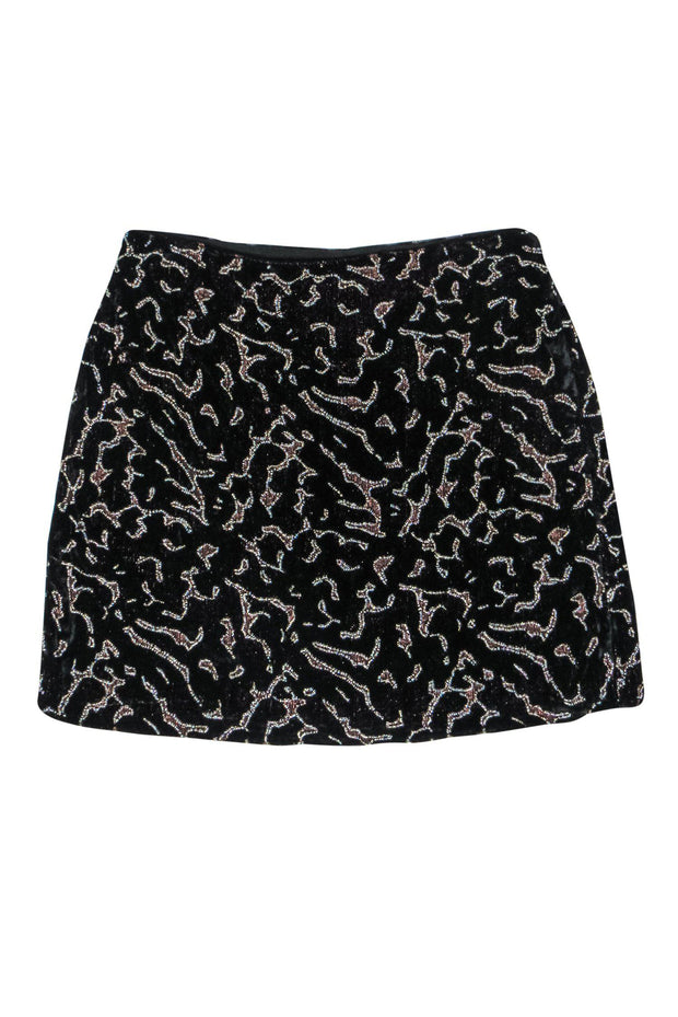 Current Boutique-Club Monaco - Black Velvet Beaded Skirt Sz 8