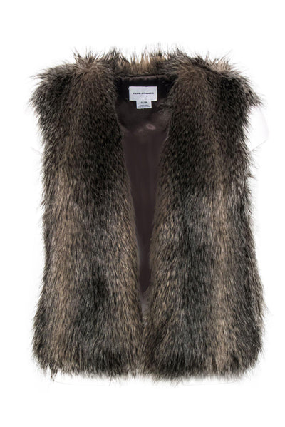 Current Boutique-Club Monaco - Brown Faux Fur Open Vest Sz XS