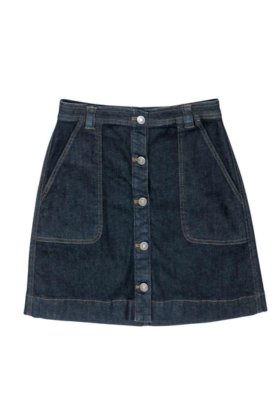 Current Boutique-Club Monaco - Dark Wash Button-Up Denim Miniskirt Sz 00