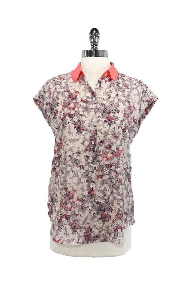 Current Boutique-Club Monaco - Floral Silk Button-Up Blouse Sz XS