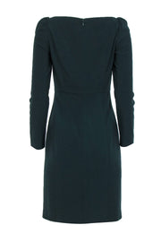 Current Boutique-Club Monaco - Forest Green Long Sleeve Fitted Sheath Dress w/ Square Neckline Sz 2