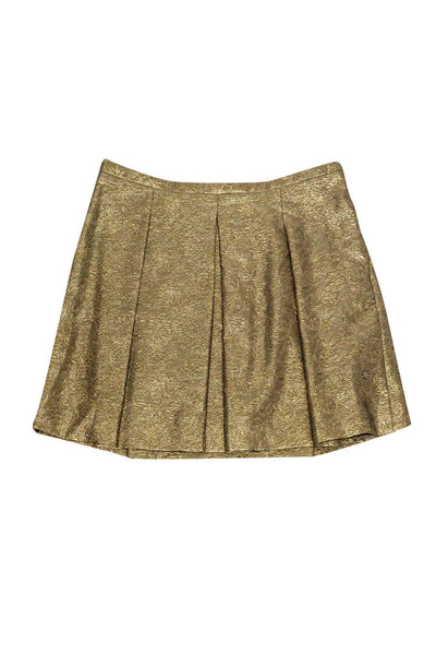 Current Boutique-Club Monaco - Gold Brocade Pleated Skirt Sz 10