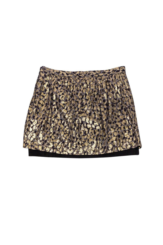 Current Boutique-Club Monaco - Gold Dot Design Miniskirt Sz 4