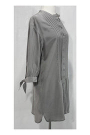 Current Boutique-Club Monaco - Grey 100% Silk Button Down Dress Sz 2