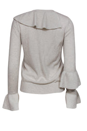 Current Boutique-Club Monaco - Grey Cashmere Sweater w/ Ruffles Sz S