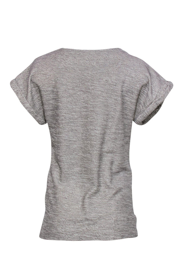 Current Boutique-Club Monaco - Grey Knit Short Sleeve Sweater Sz S
