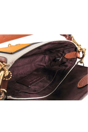 Current Boutique-Coach - Beige, Brown & Orange Fabric & Leather Fold-Over Convertible Crossbody