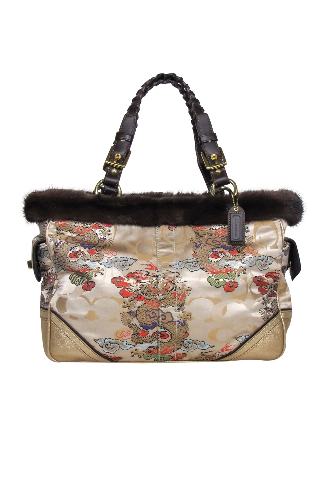 Coach purse with fur trim online