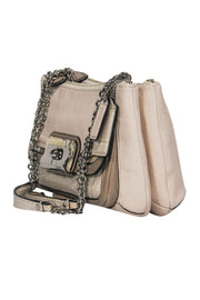 Current Boutique-Coach - Beige Leather Chain Strap "Willow" Shoulder Bag
