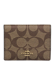 Current Boutique-Coach - Beige Monogram Wallet & Case Set