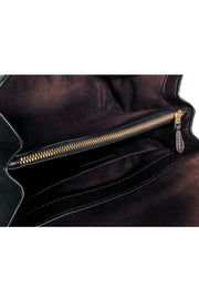 Current Boutique-Coach - Black Fold Over w/ Brown Logo Crossbody Bag