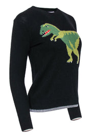 Current Boutique-Coach - Black & Green Rexy Graphic Sweater w/ Sparkly Hem Sz XS