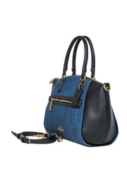Current Boutique-Coach - Black Leather & Denim Convertible "Kelsey" Bag