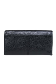 Current Boutique-Coach - Black Leather Flap Continental Wallet w/ Twist Lock