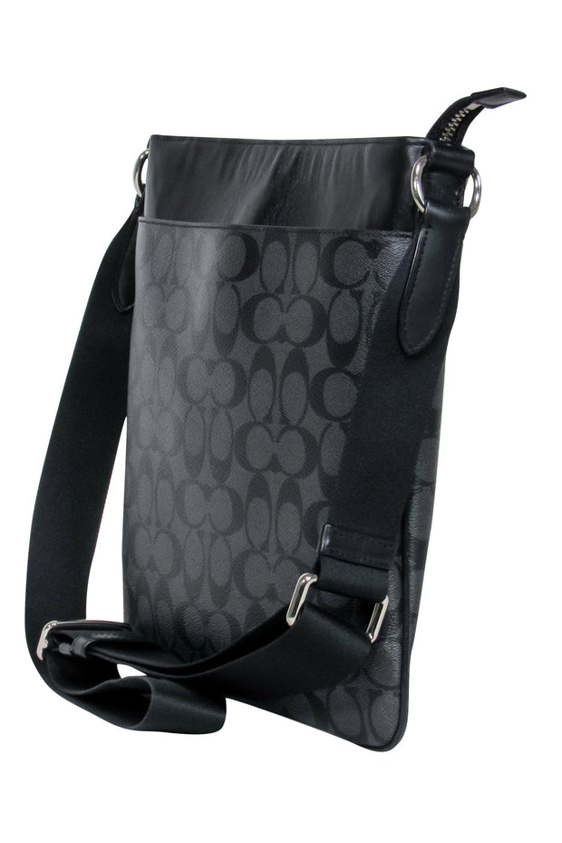 Current Boutique-Coach - Black Leather Logo Long Crossbody Bag