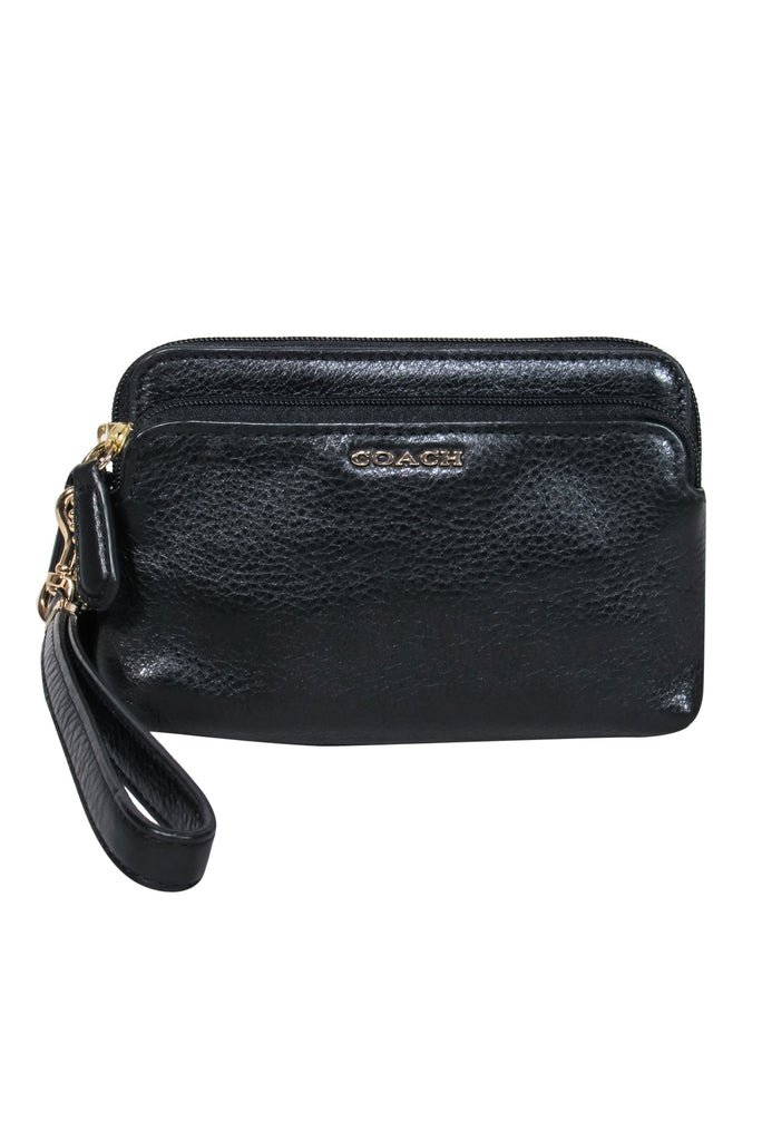 Coach Park Leather Small Wristlet Black NWT This Coach wristlet features a  zipper pocket that also functions as a wristlet strap. …