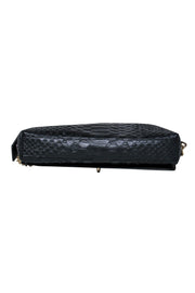 Current Boutique-Coach - Black Leather Reptile Embossed Crossbody