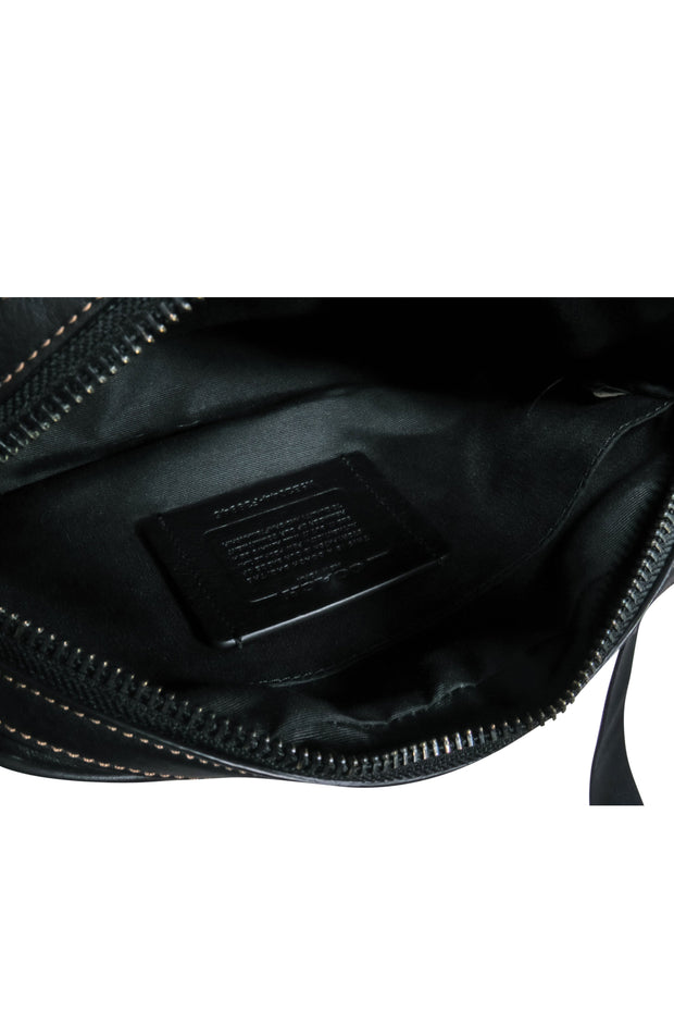 Current Boutique-Coach - Black Leather Square Camera Crossbody Bag w/ Woven Strap