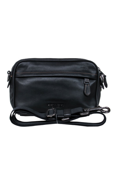 Current Boutique-Coach - Black Leather Square Camera Crossbody Bag w/ Woven Strap