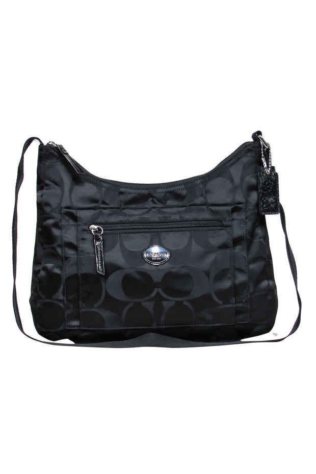 Coach - Black Nylon Monogram Print Shoulder Bag – Current Boutique