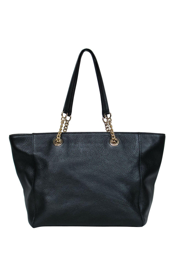 Current Boutique-Coach - Black Pebbled Leather "Elle" Large Tote