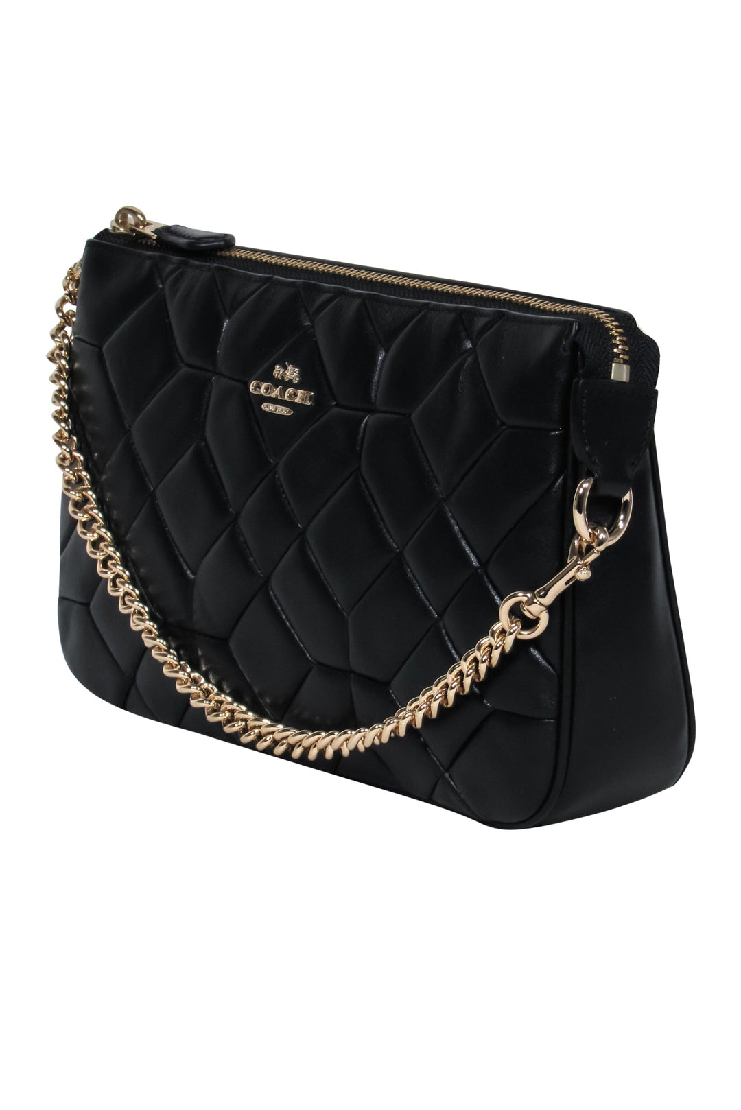 Coach Black Quilted Chain Strap Shoulder Bag Current Boutique