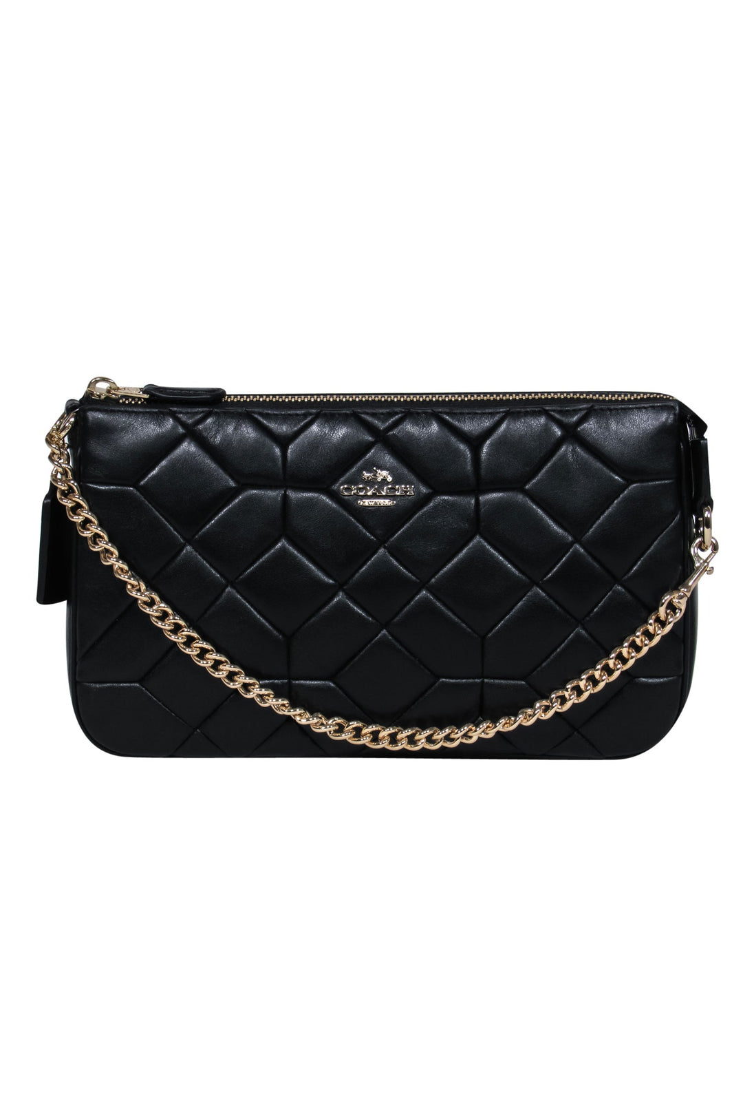 METRO QUILTED CHAIN TOTE hot BLACK (COACH F32905)