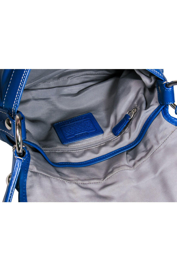 Current Boutique-Coach - Blue Leather Shoulder Bag w/ Buckle