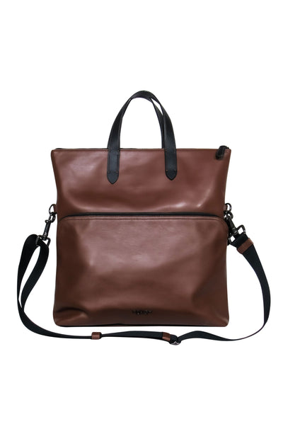Current Boutique-Coach - Brown & Black Leather Tall Tote