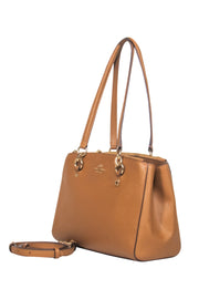 Current Boutique-Coach - Brown Leather Convertible Shoulder Bag w/ Multiple Pockets