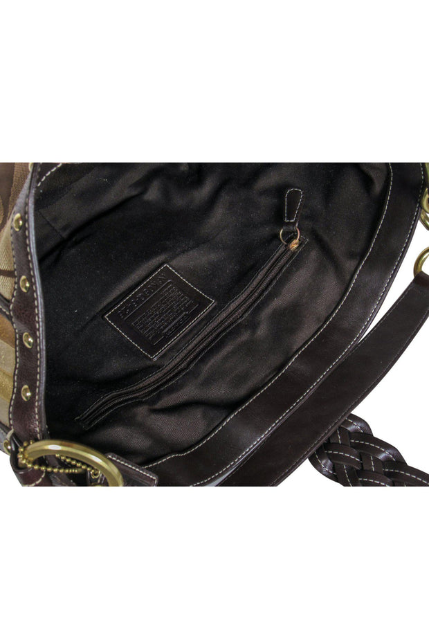 Current Boutique-Coach - Brown Logo Handbag w/ Gold Details