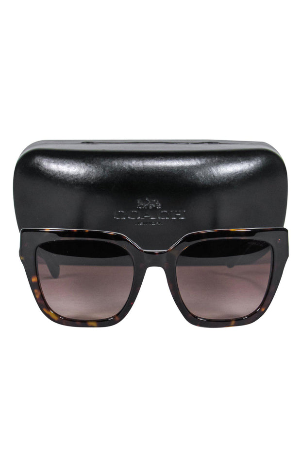 Current Boutique-Coach - Brown Marbled Square Frame Sunglasses