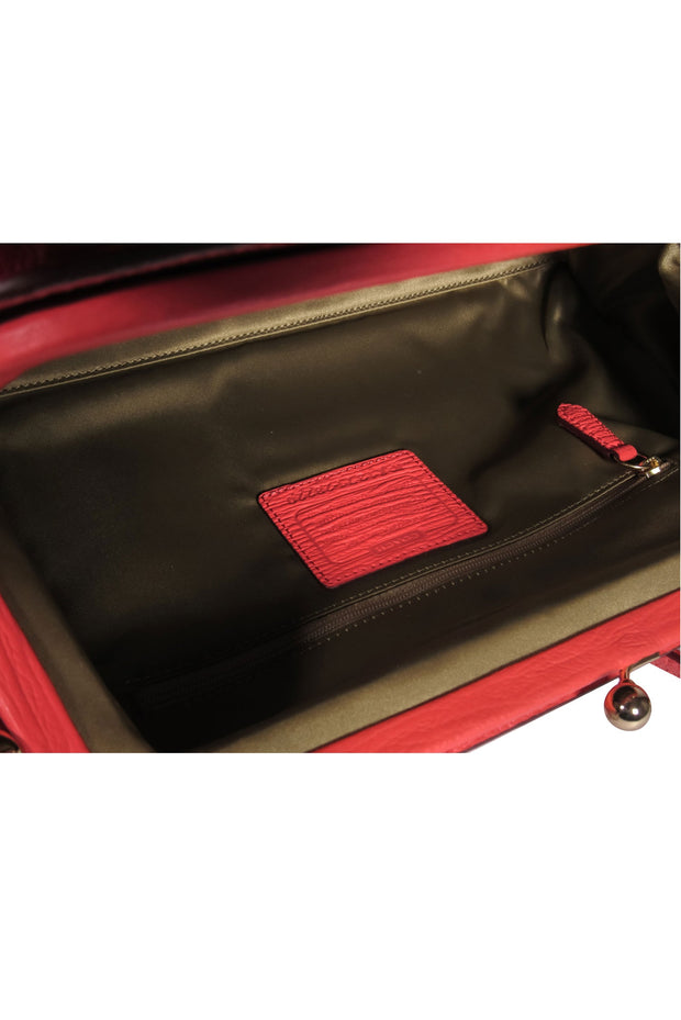 Current Boutique-Coach - Coral Textured Leather Satchel w/ Tassel