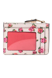 Current Boutique-Coach - Cream Floral Leather Mini Wallet