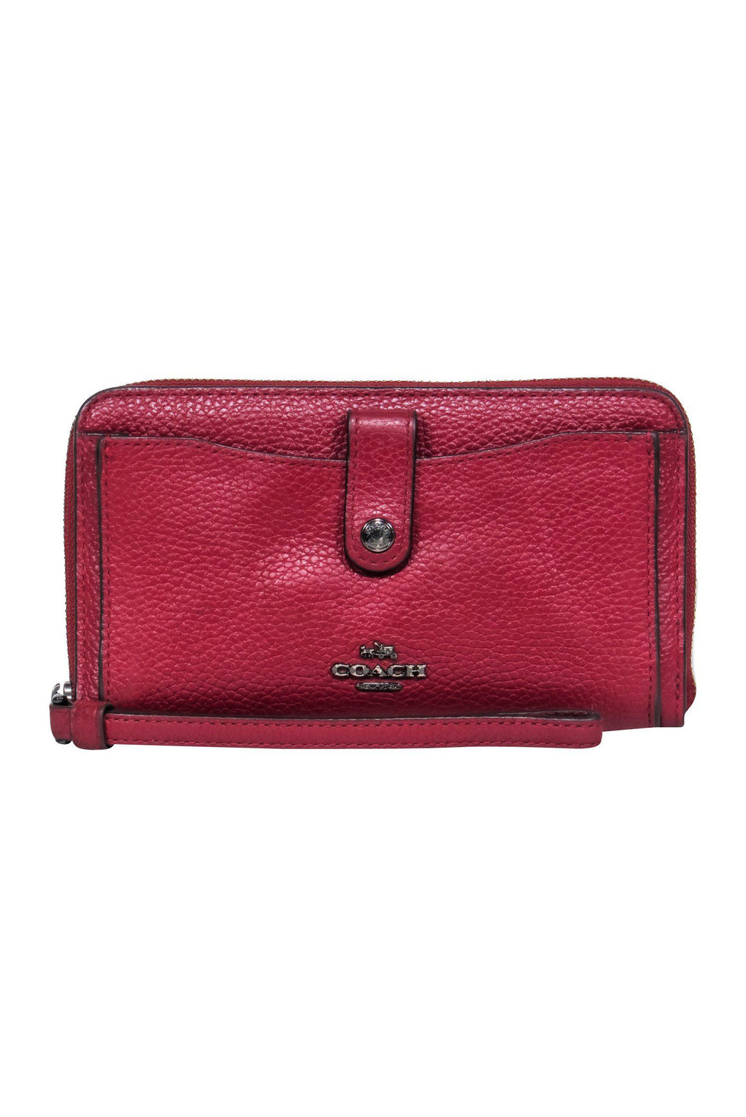 Coach Dark Red Pebbled Leather Wallet Current Boutique