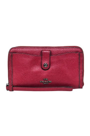 Current Boutique-Coach - Dark Red Pebbled Leather Wallet