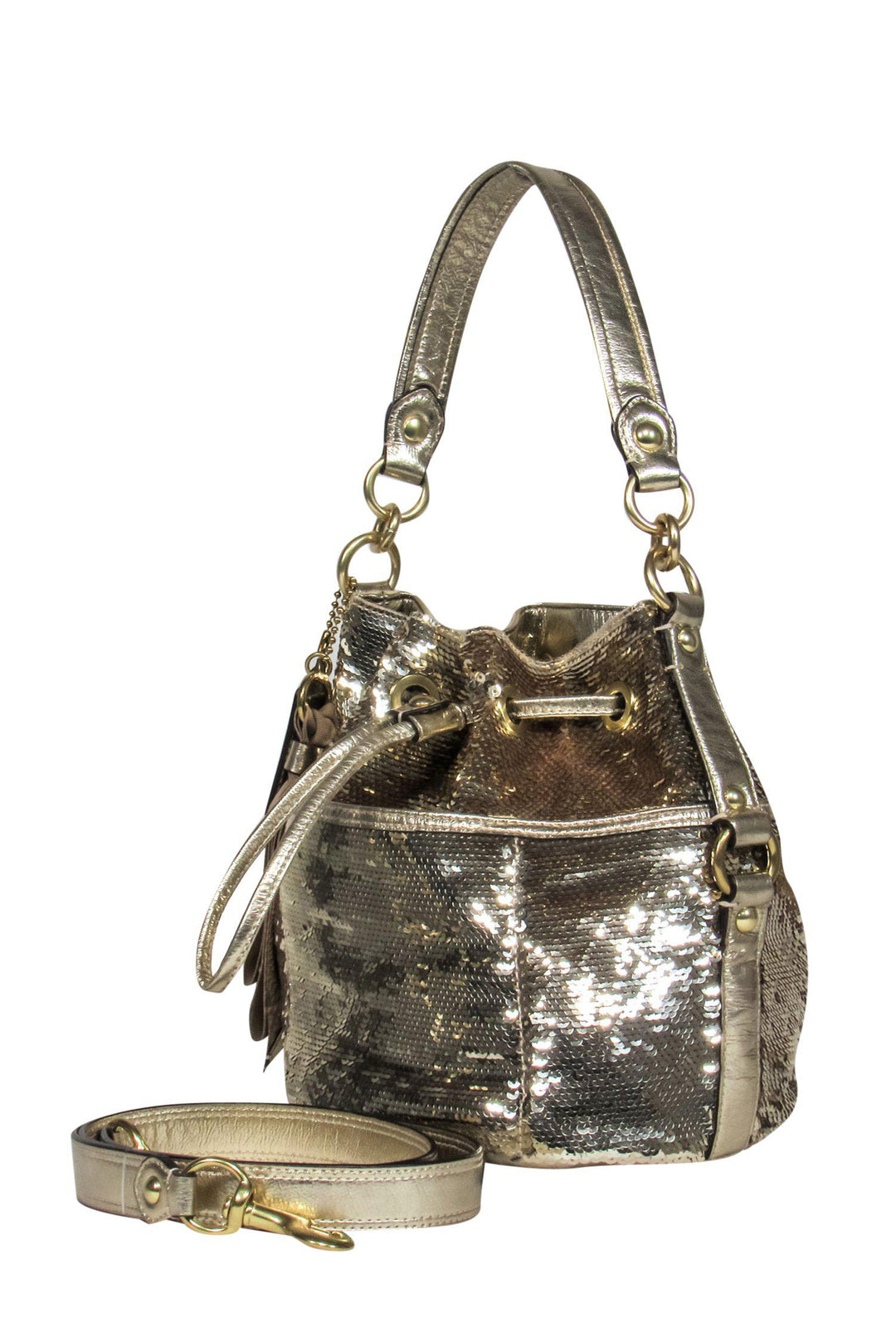 Coach Gold hot Sequin Bucket Bag