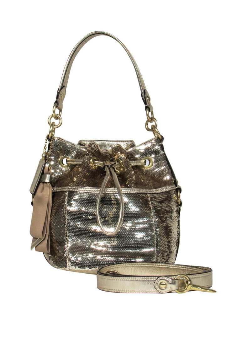 Coach Poppy Occasion Sequin Silver Bag - Women's handbags