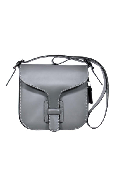 Current Boutique-Coach - Grey Leather Saddle Crossbody