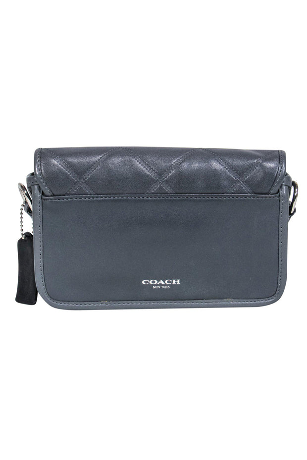 Current Boutique-Coach - Grey Leather Textured Mini Crossbody