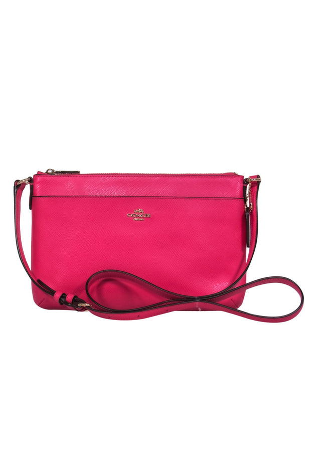 Coach - Hot Pink Leather Crossbody w/ Zippered Pouch – Current Boutique