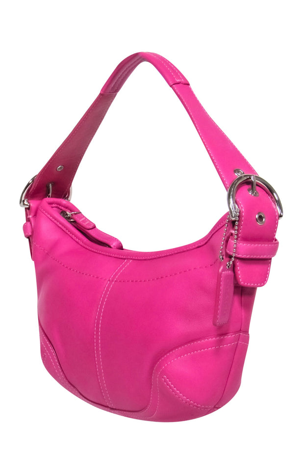 Coach Pink Leather Floral Laser Cut Hobo For Sale at 1stDibs | coach 768, coach  purse with pink flowers